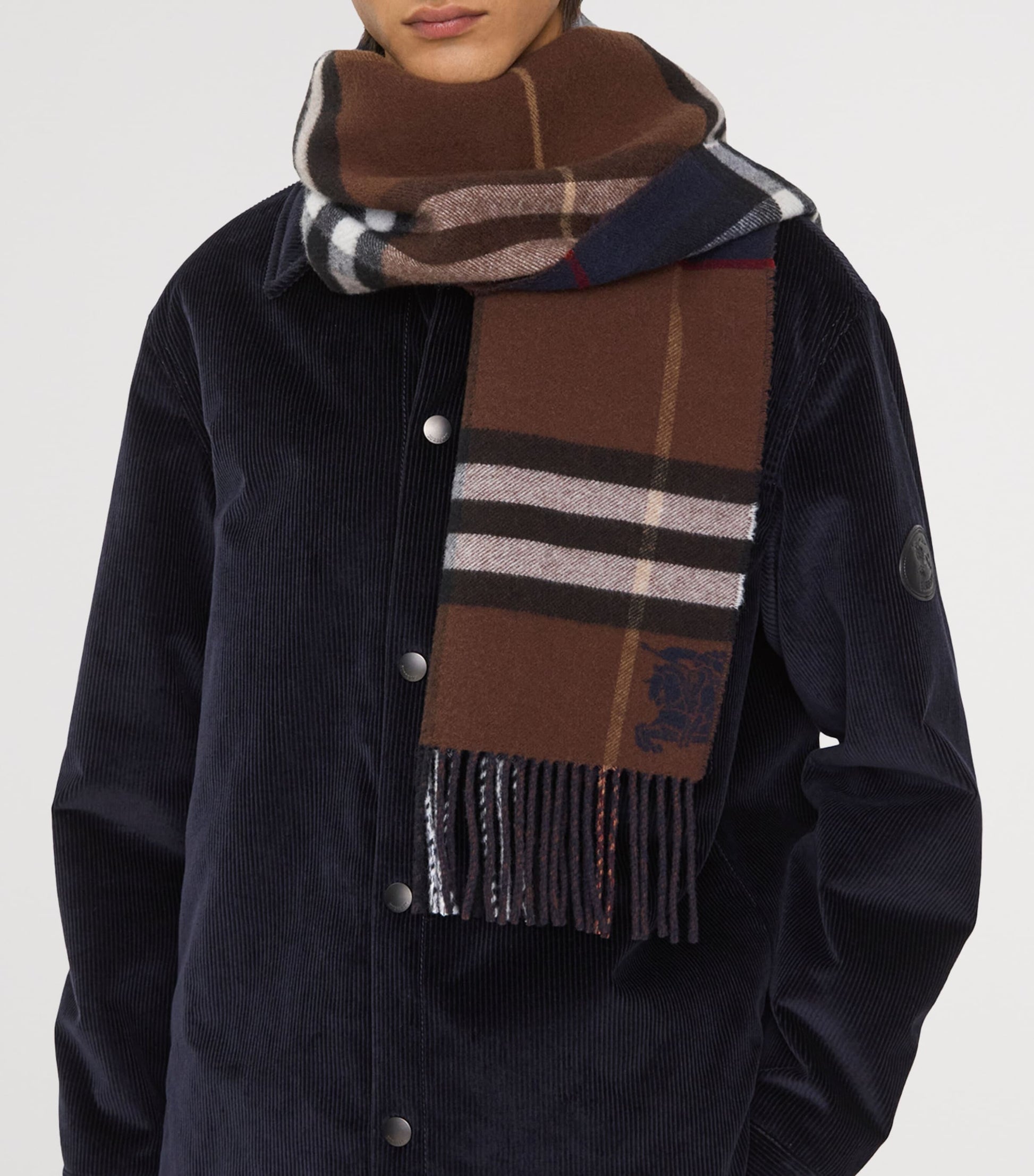 Cashmere Contrast Check Scarf