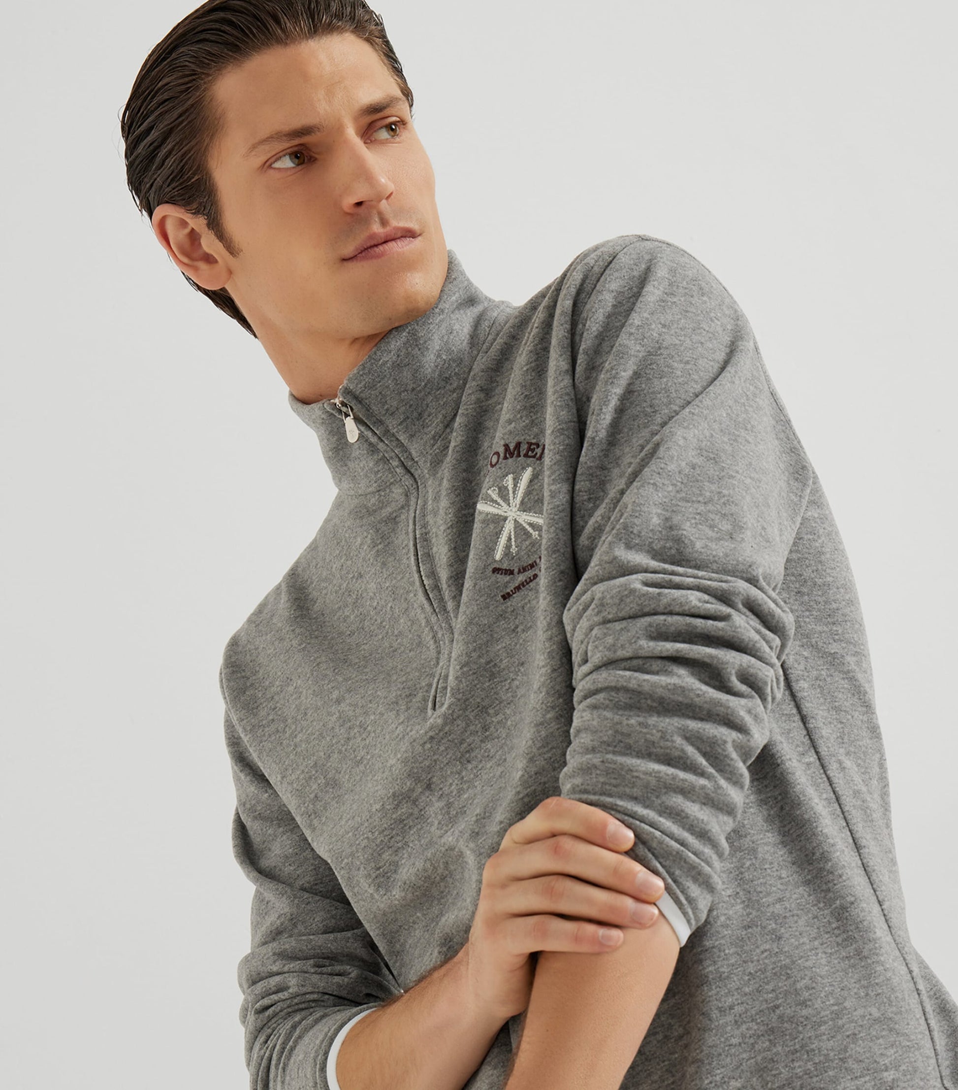 Cashmere-Blend Quarter-Zip Sweatshirt