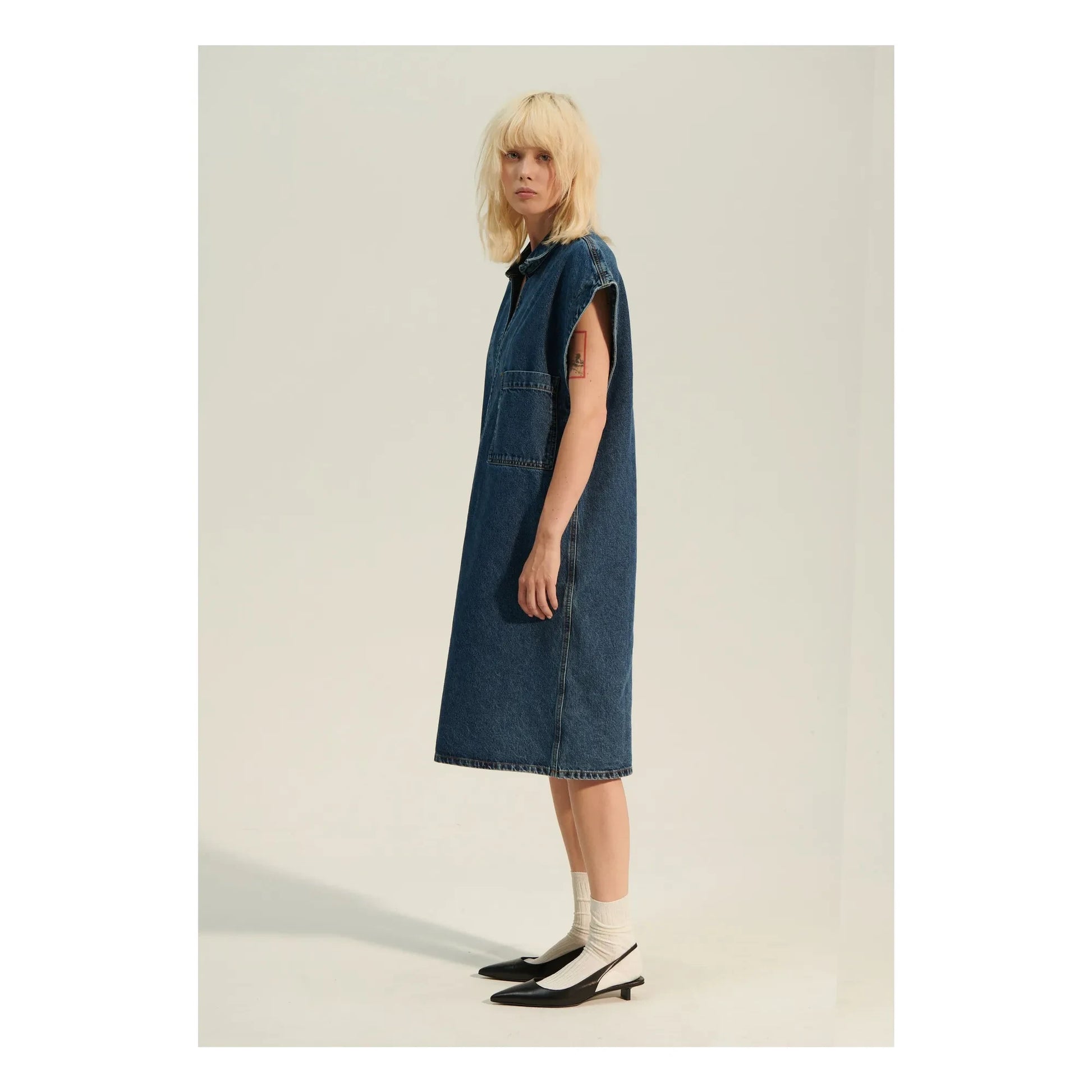 BELLEPIECE - Zafra Denim Dress | Dark Blue