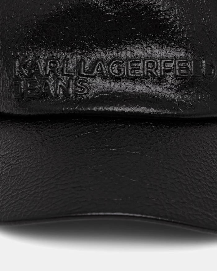 Karl Lagerfeld Jeans suni deri erkek vizörlü şapka