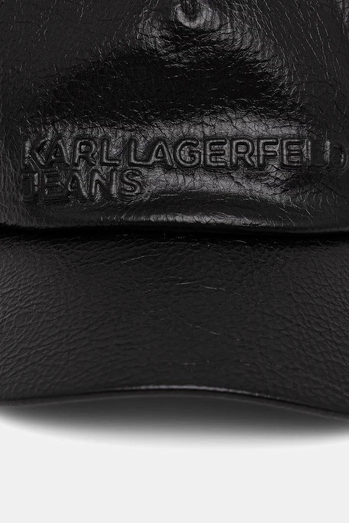 Karl Lagerfeld Jeans suni deri erkek vizörlü şapka