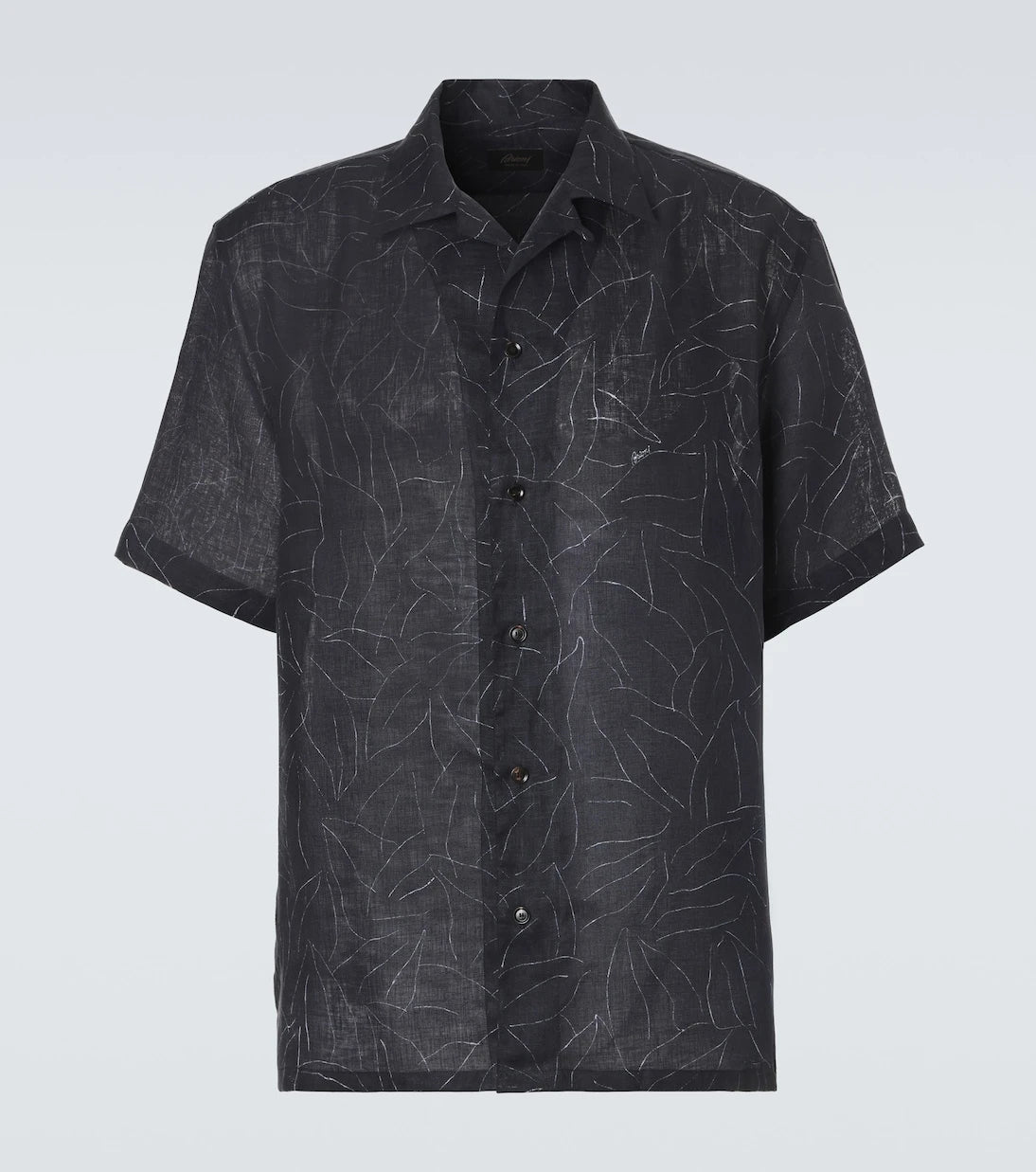 Brioni - Printed linen bowling shirt