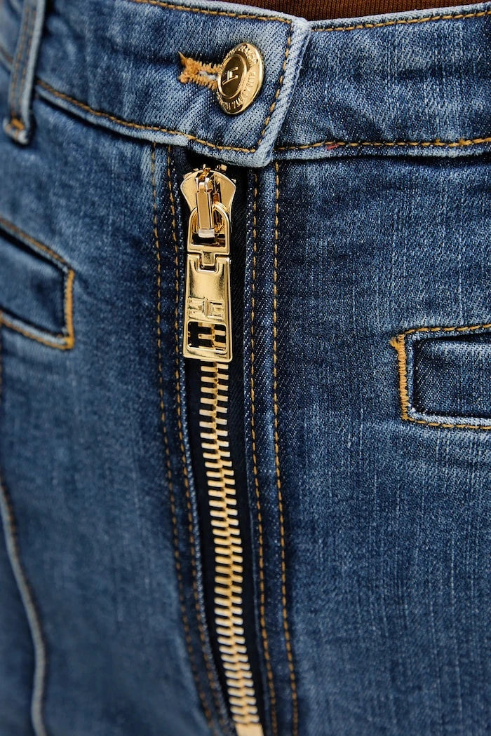 Elisabetta Franchi kadın flare kot pantolon