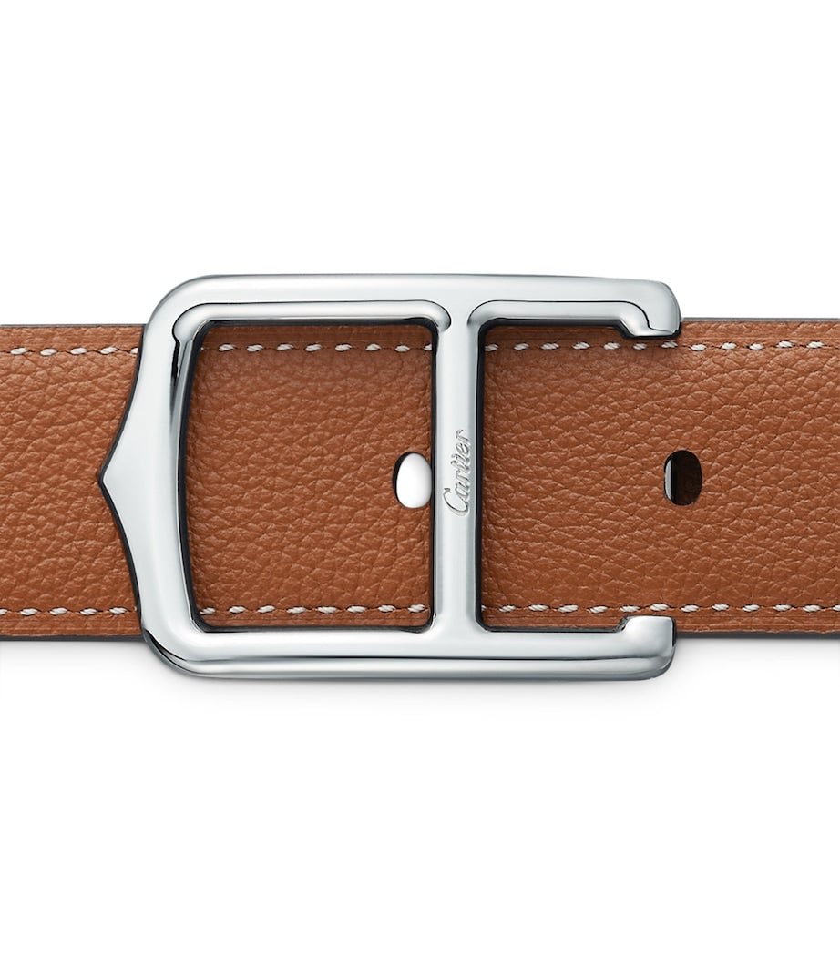 Cartier Black Leather Reversible C Belt