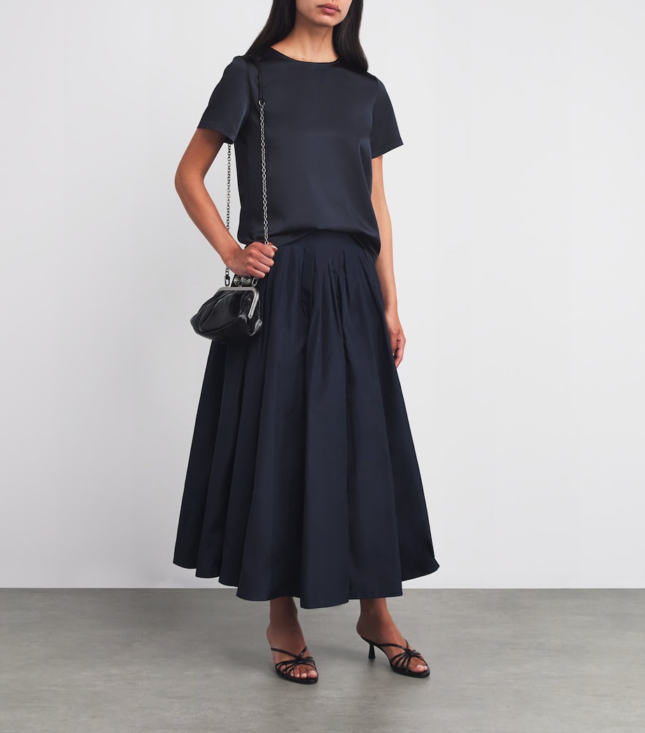 Weekend Max Mara Blue Satin-Front T-Shirt