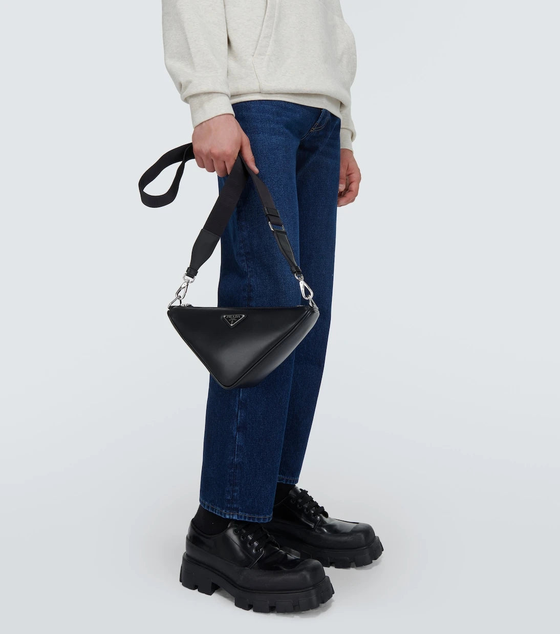 Prada - Triangle leather shoulder bag
