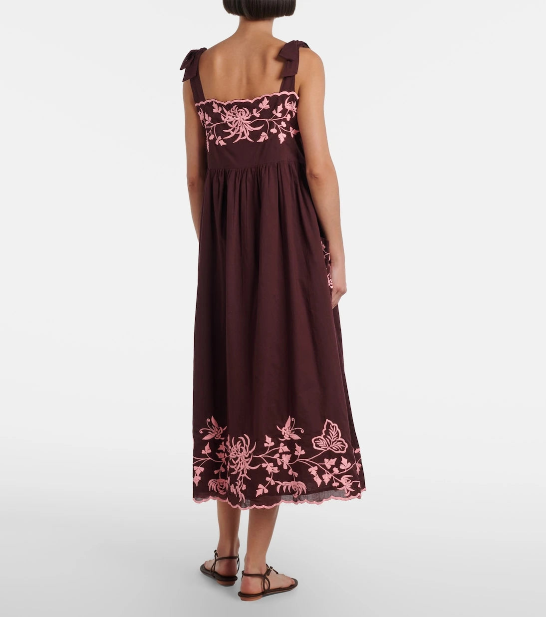 Juliet Dunn - Embroidered cotton midi dress