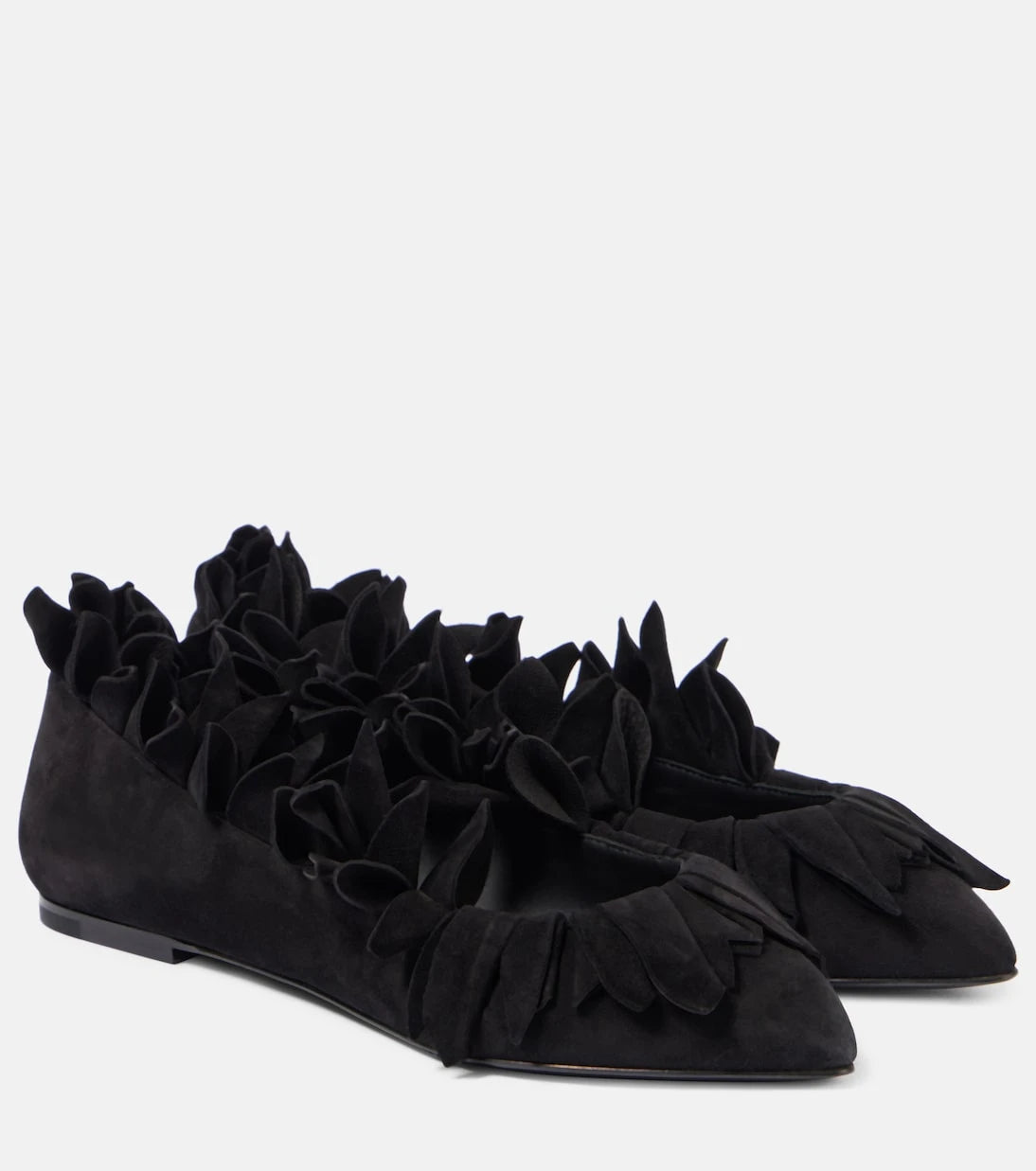 Alaïa - Petal suede ballet flats