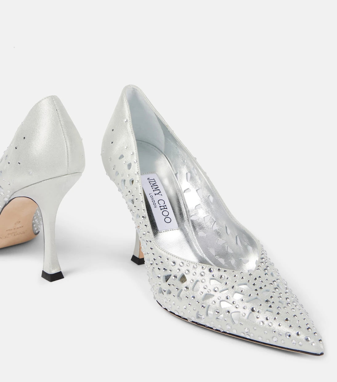 Jimmy Choo - حذاء زيري 90 بكعب عالٍ من جلد السويد المزين