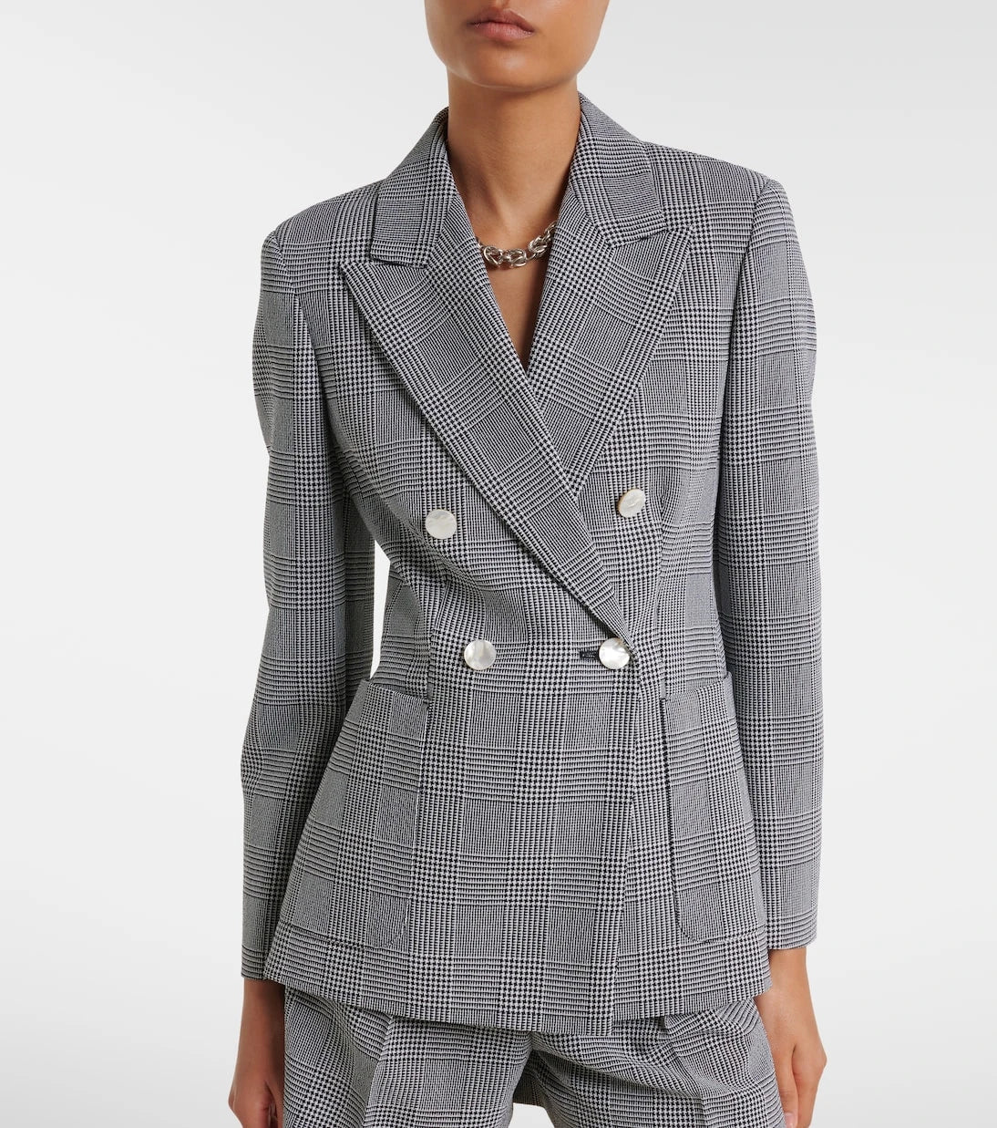 Max Mara - Prince of Wales check virgin wool blazer