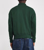Green Cotton-Blend Collared Sweatshirt