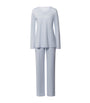 Hanro Blue Cotton Long-Sleeve Pyjama Set