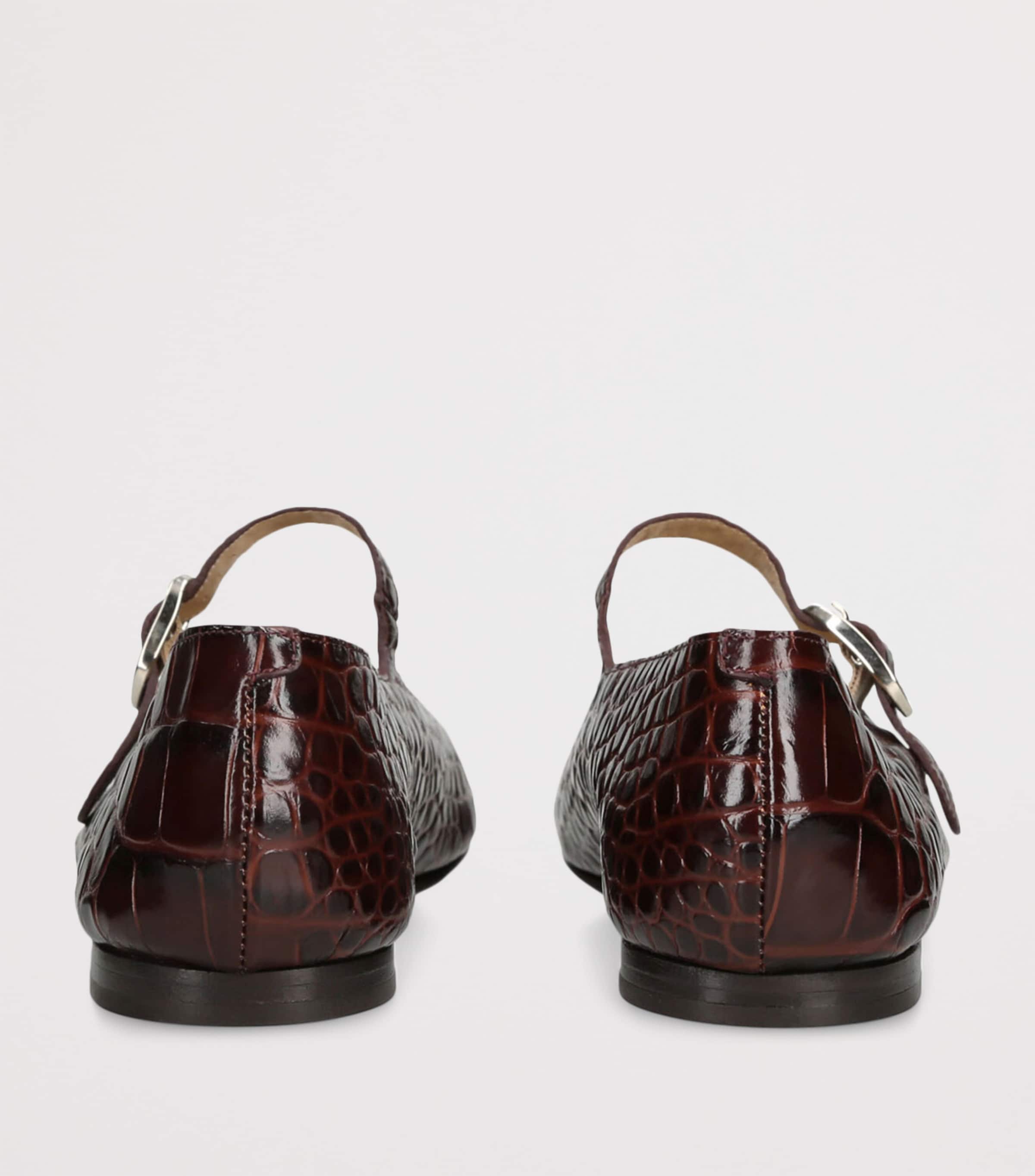 Le Monde Beryl Brown Leather Mary Jane Ballet Flats