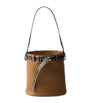 Prada Brown Leather Buckled Bucket Bag