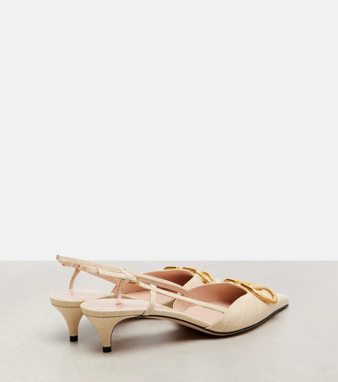 Valentino Garavani - VLogo 40 leather slingback pumps