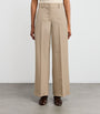 Beige Virgin Wool Tailored Trousers
