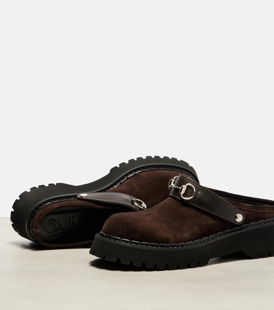 Gucci - Horsebit suede mules