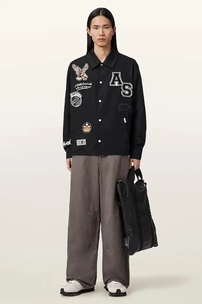 AllSaints яке тип риза мъжко с памук SOUNDMAN