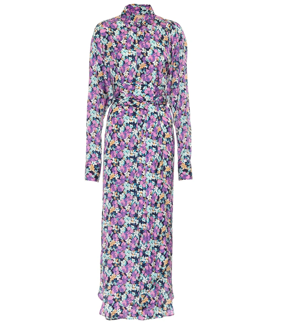 Plan C - Floral crêpe de chine shirt dress