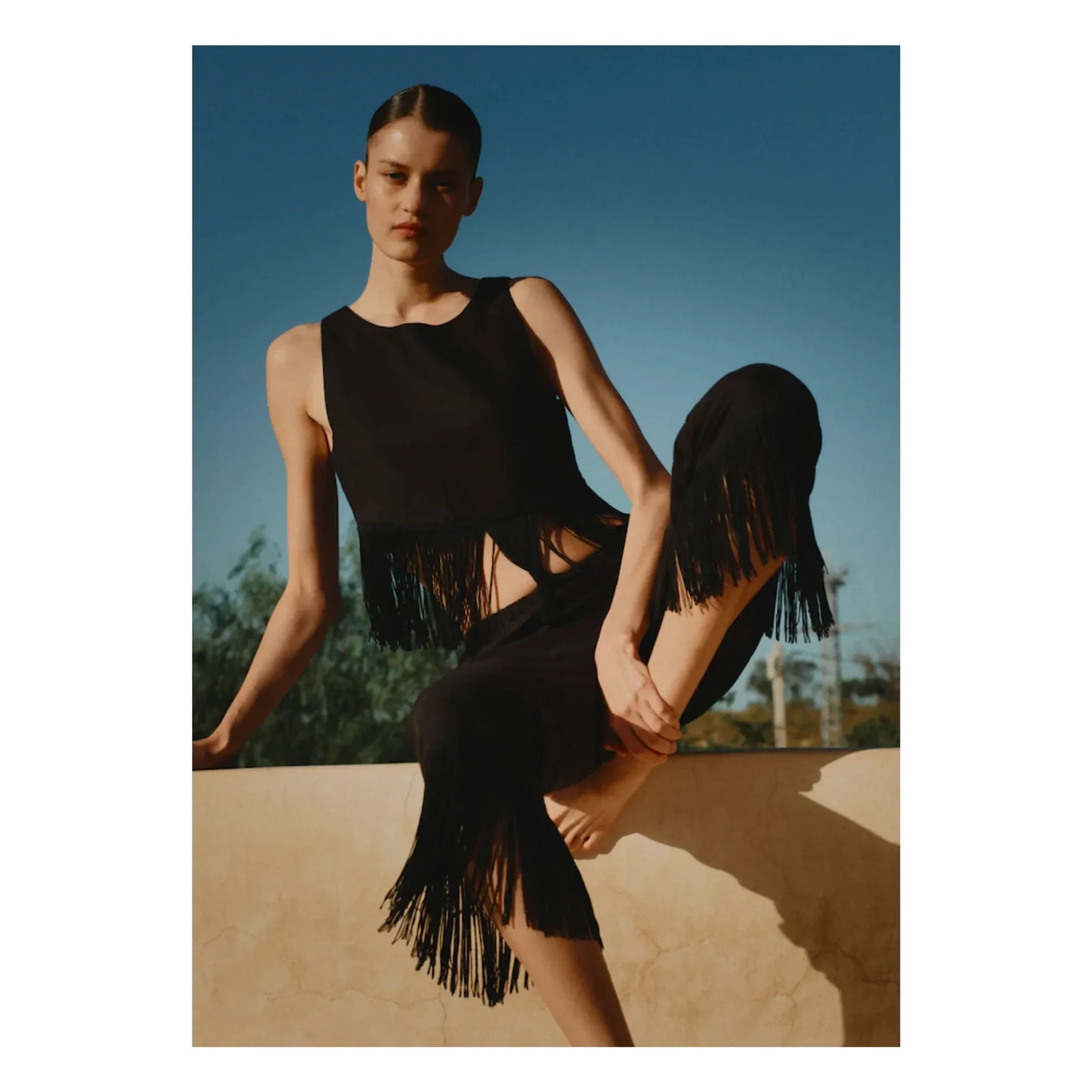 Vanessa Sposi - Linen Fringe Pants | Black