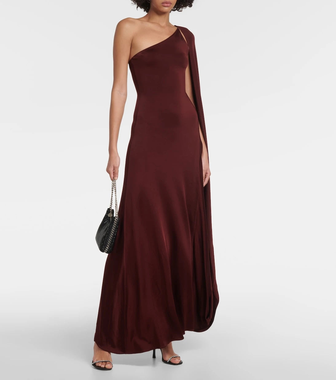 Stella McCartney - Caped one-shoulder satin gown
