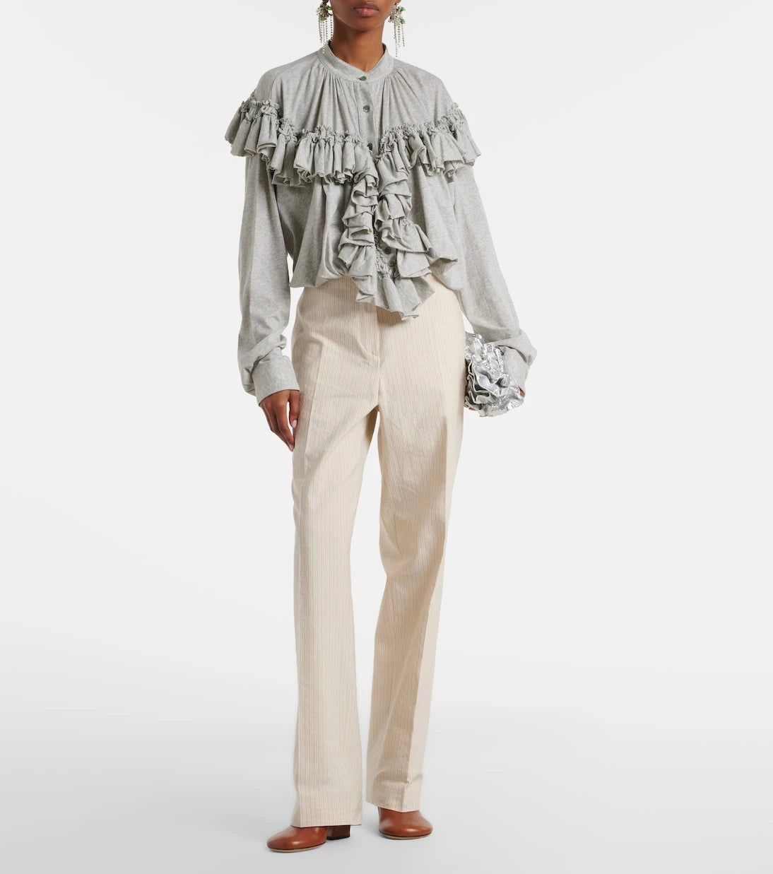 Dries Van Noten - Pilar striped cotton-blend straight pants