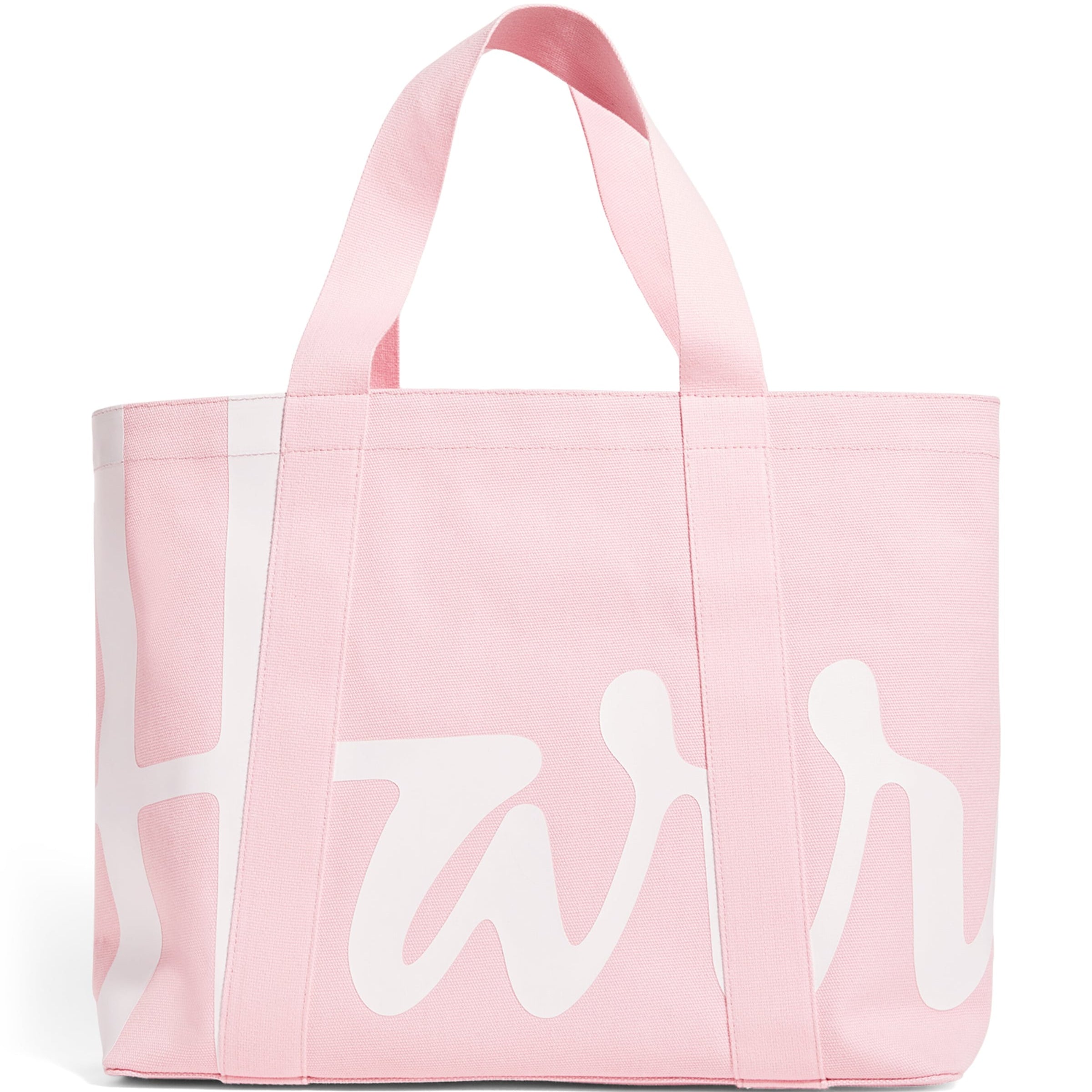 Harrods Pink Medium Cotton Logo Tote Bag