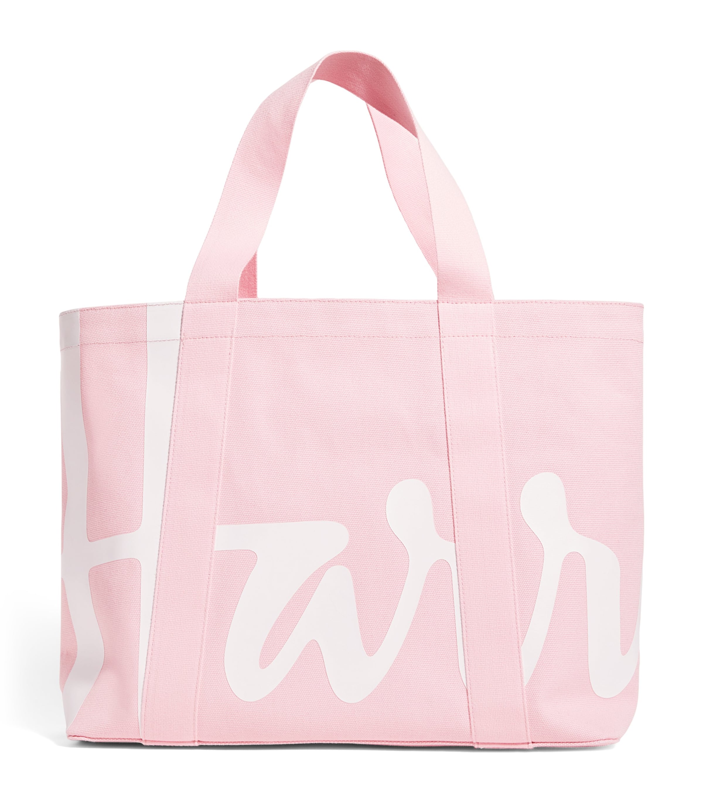 Harrods Pink Medium Cotton Logo Tote Bag