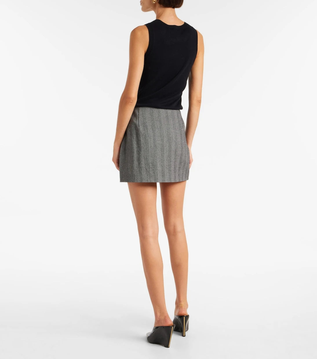 Ferragamo - Striped wool-blend miniskirt