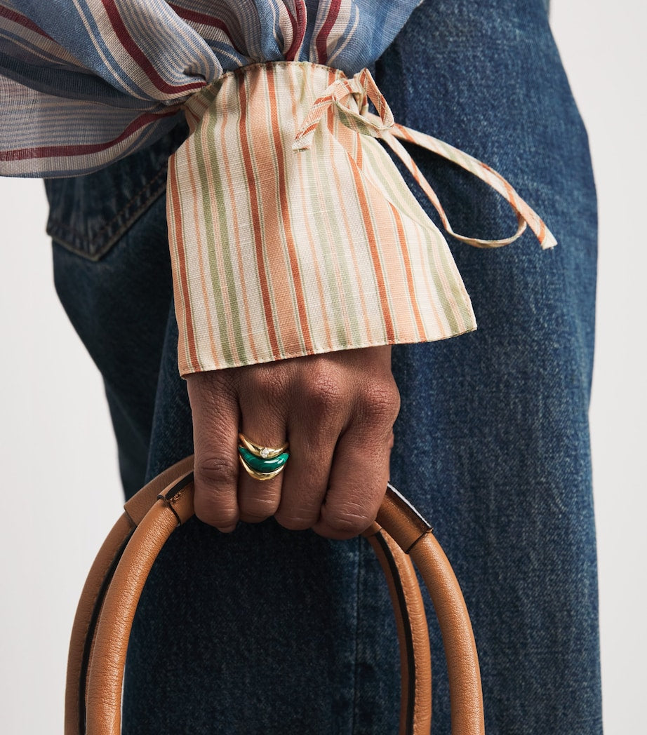 Yellow Gold and Malachite Boa Stackable Ring