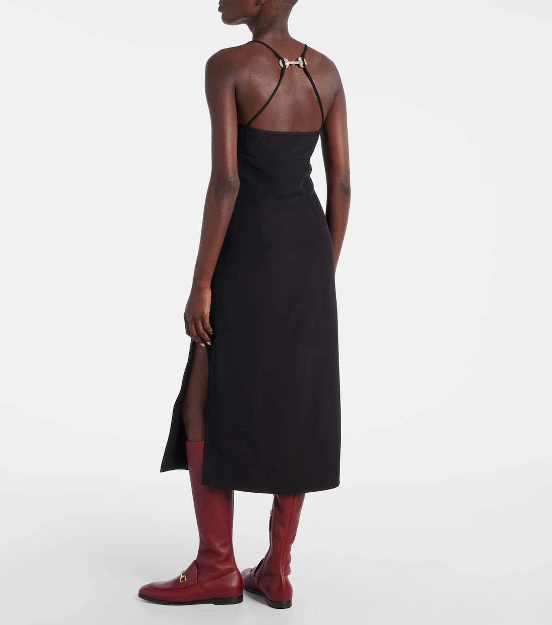 Gucci - Horsebit embellished midi dress