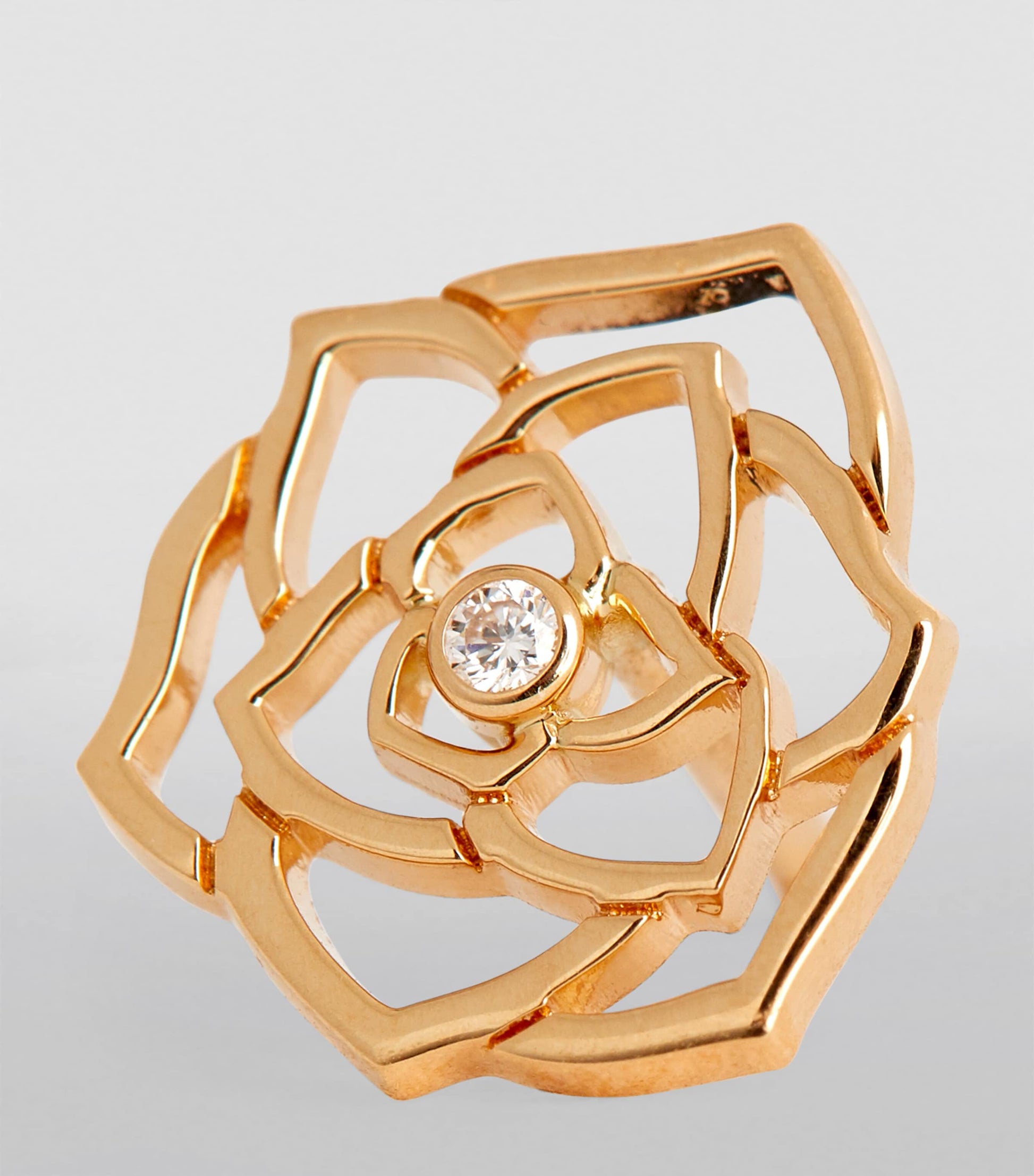 Rose Gold and Diamond Rose Earrings