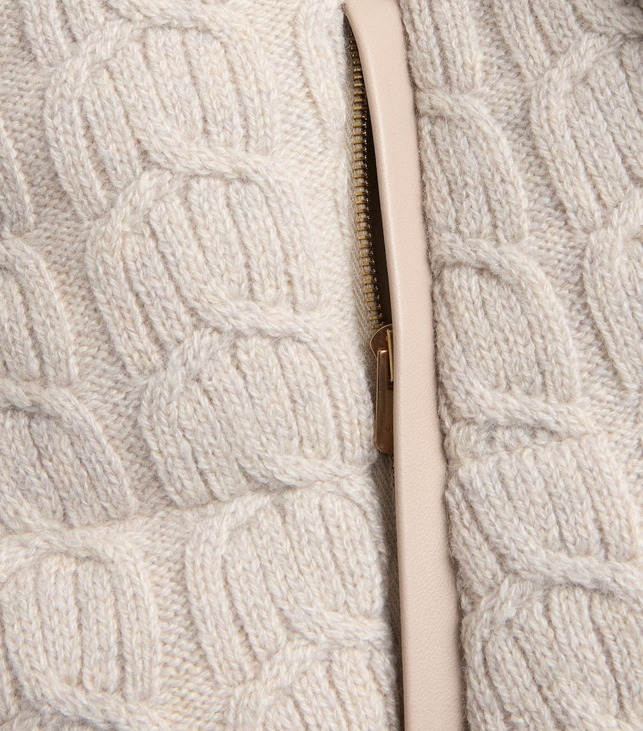 Agnona Beige Cashmere Padded Jacket