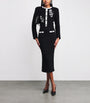 Self-Portrait Black Textured-Knit Embellished Floral Jacket