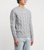Eleventy Blue Wool Braided Sweater