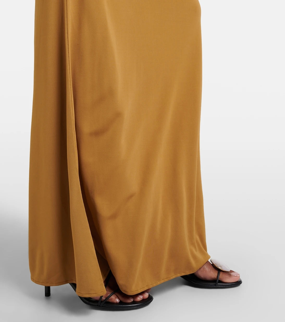 Christopher Esber - Suede-trimmed jersey gown