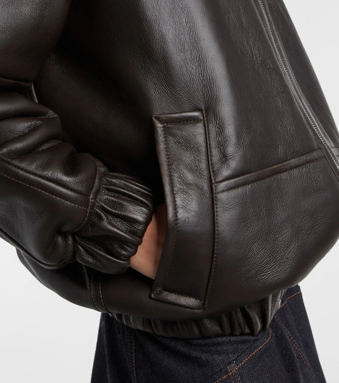 Jacquemus - Bombardier shearling-trimmed leather bomber jacket