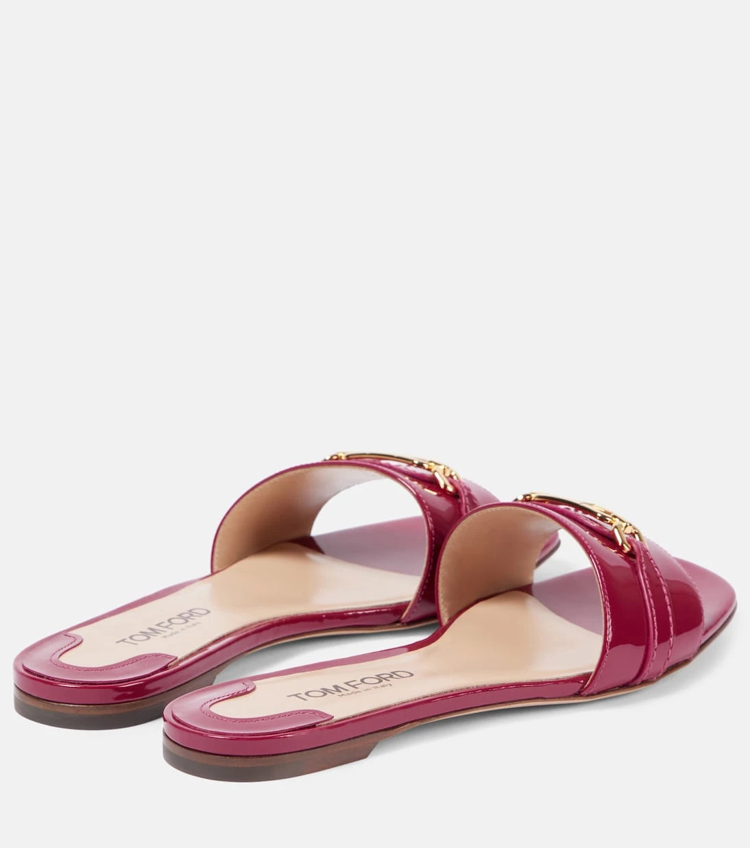 Tom Ford - Whitney Stadium T patent leather slides