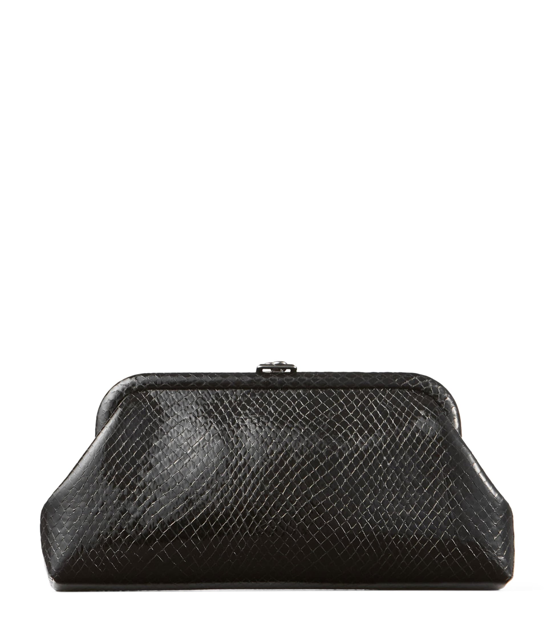 Skylar Snake-Embossed Leather Clutch Bag