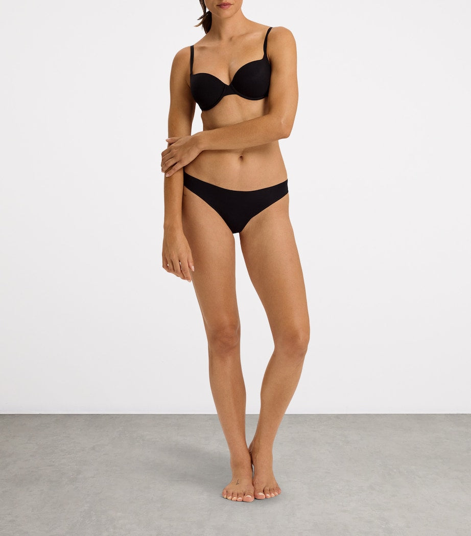 Invisible Cotton Thong BLACK