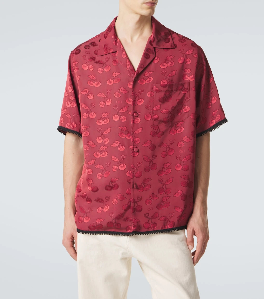 Valentino - Cherryfic jacquard bowling shirt