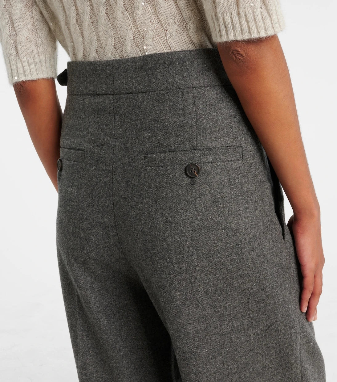 Brunello Cucinelli - Pleated wool and cashmere wide-leg pants