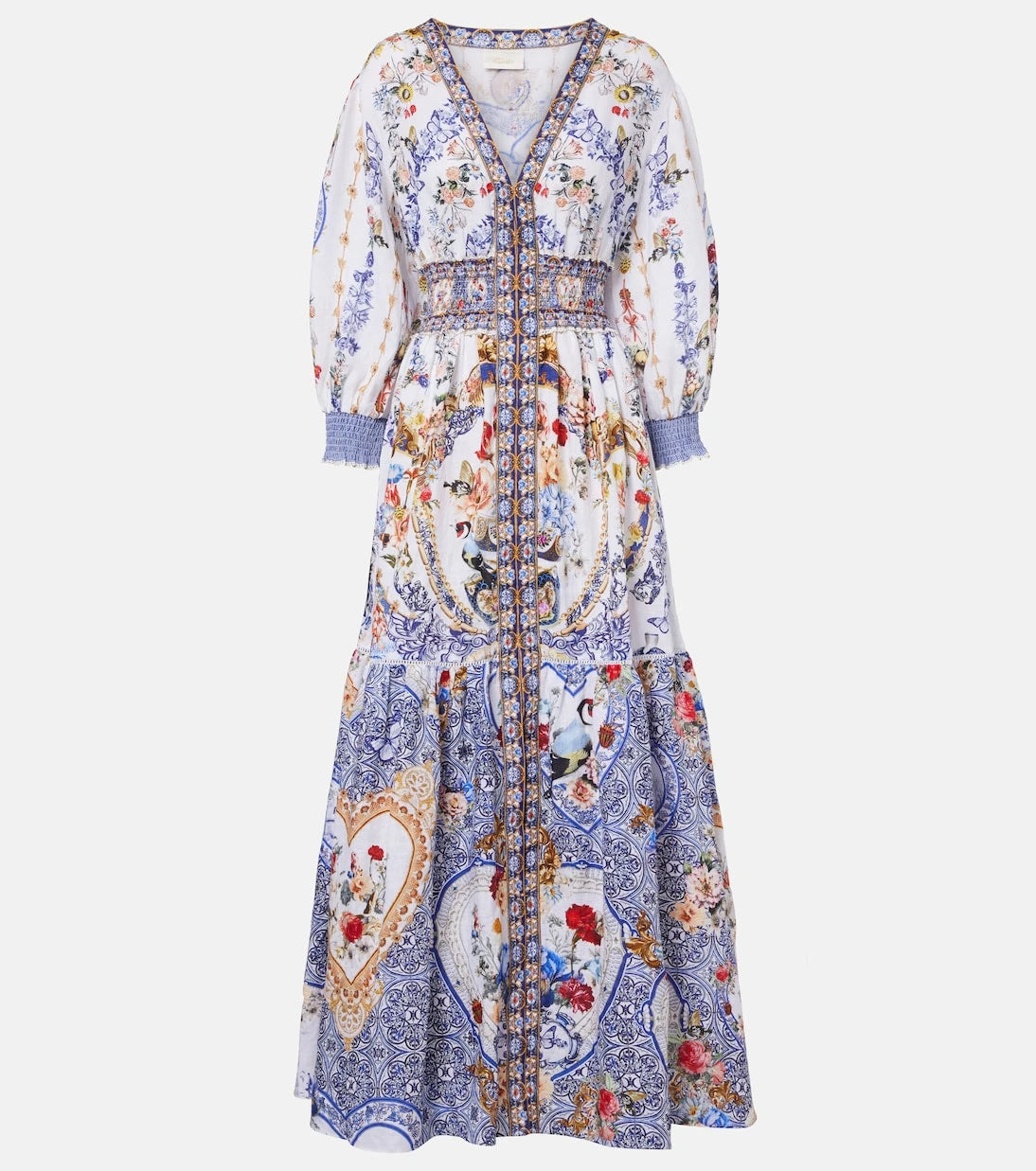 Camilla - Printed linen maxi dress