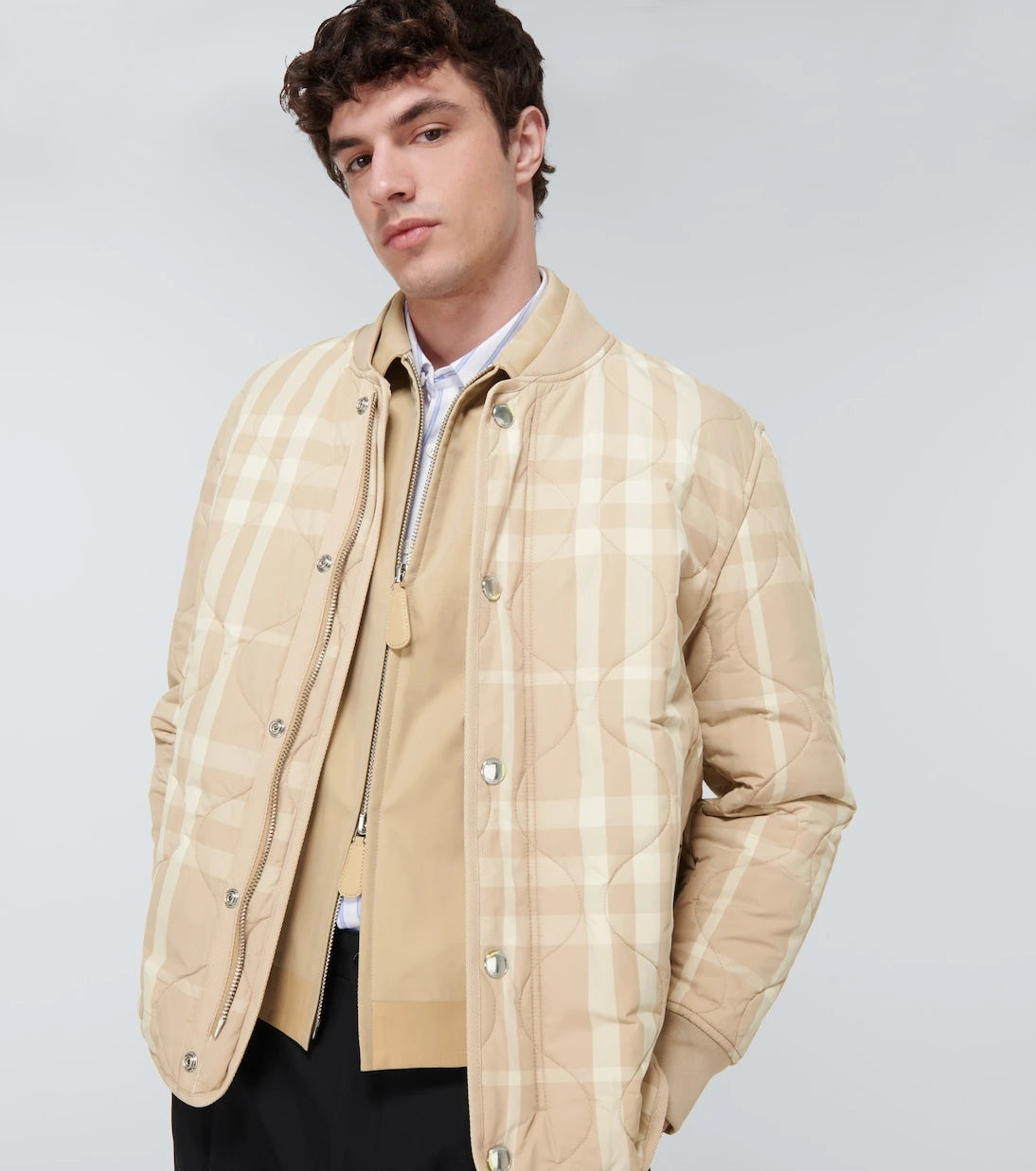 Burberry - Checked quilted bomber jacket