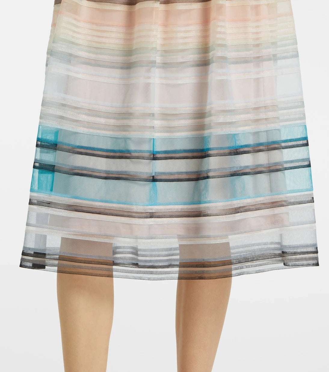 Susan Fang - Striped tulle midi skirt