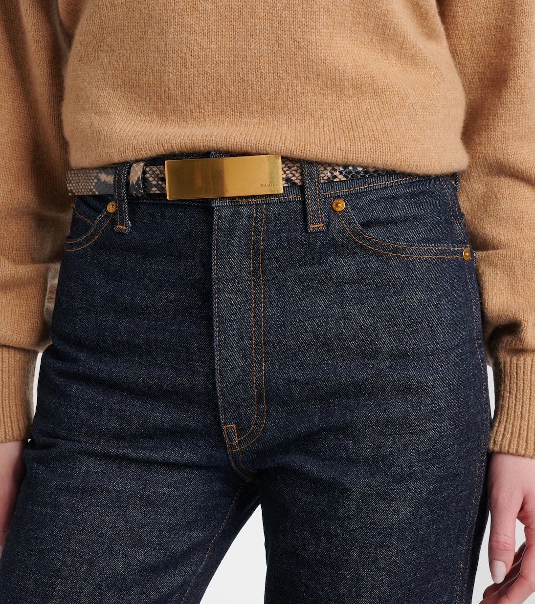 Khaite - Berlin snake-effect leather belt