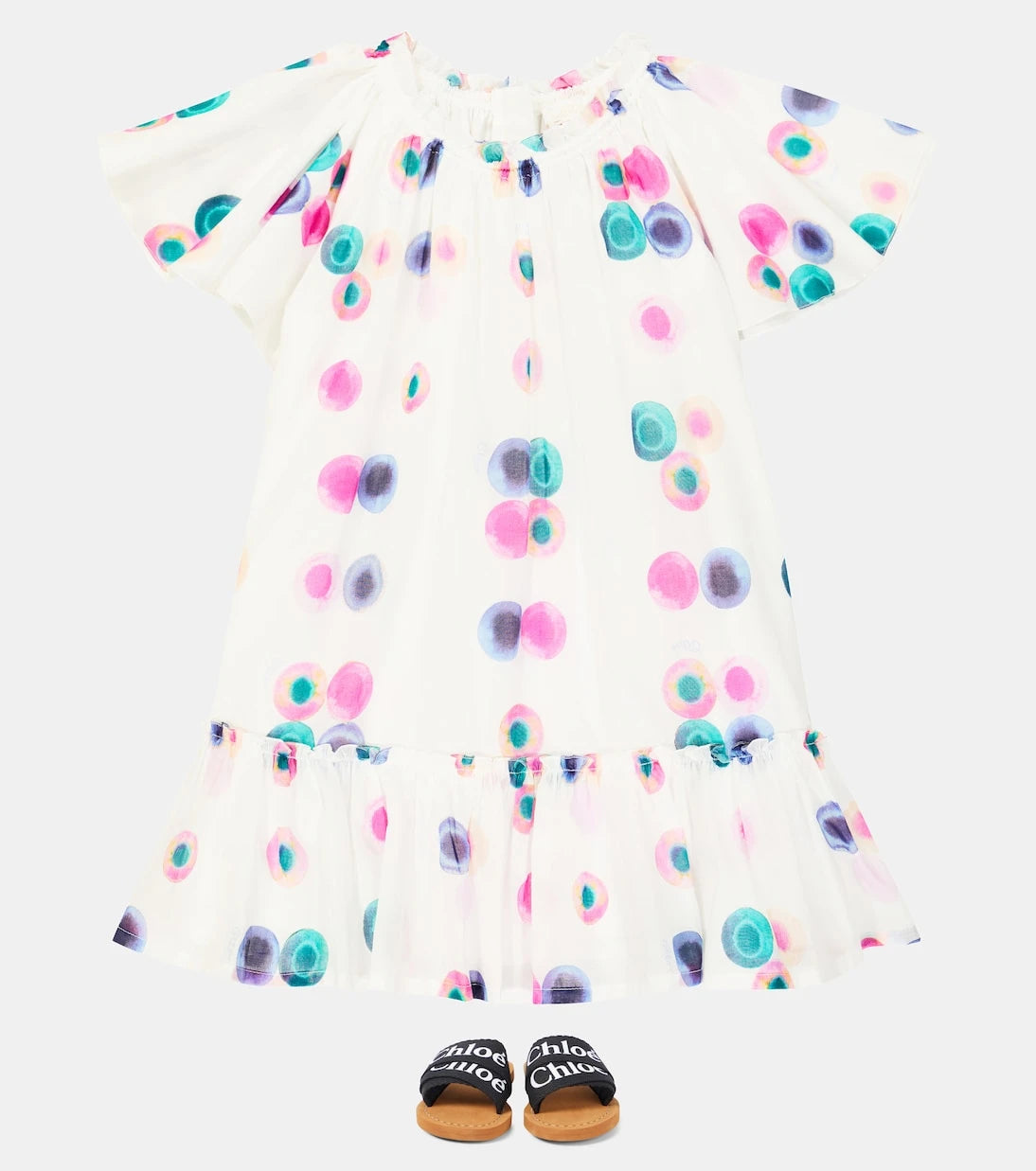 Chloé Kids - Su mavisi logolu sandalet