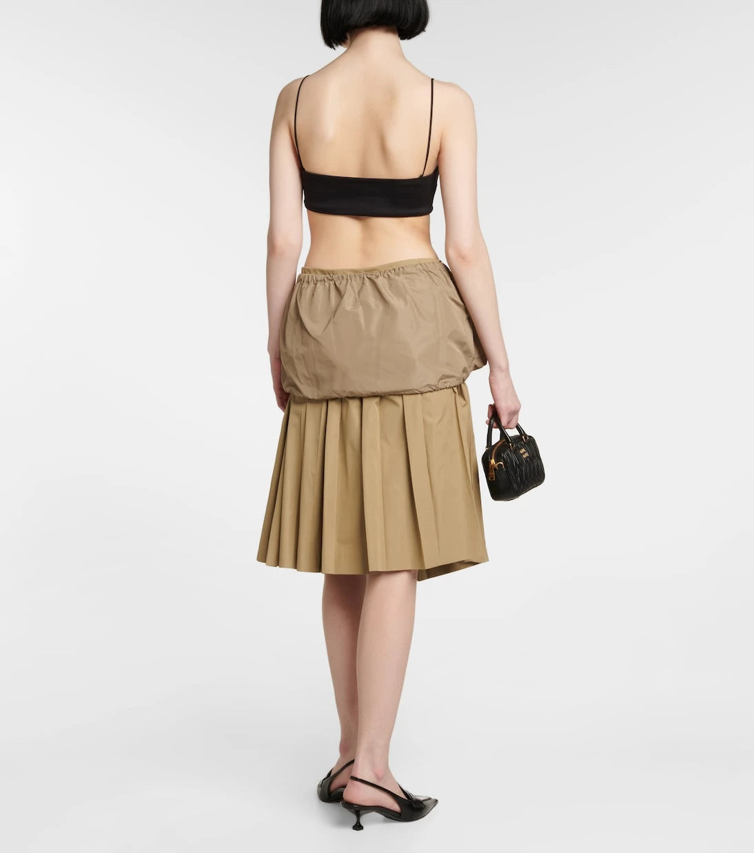 Miu Miu - Drawstring zip miniskirt
