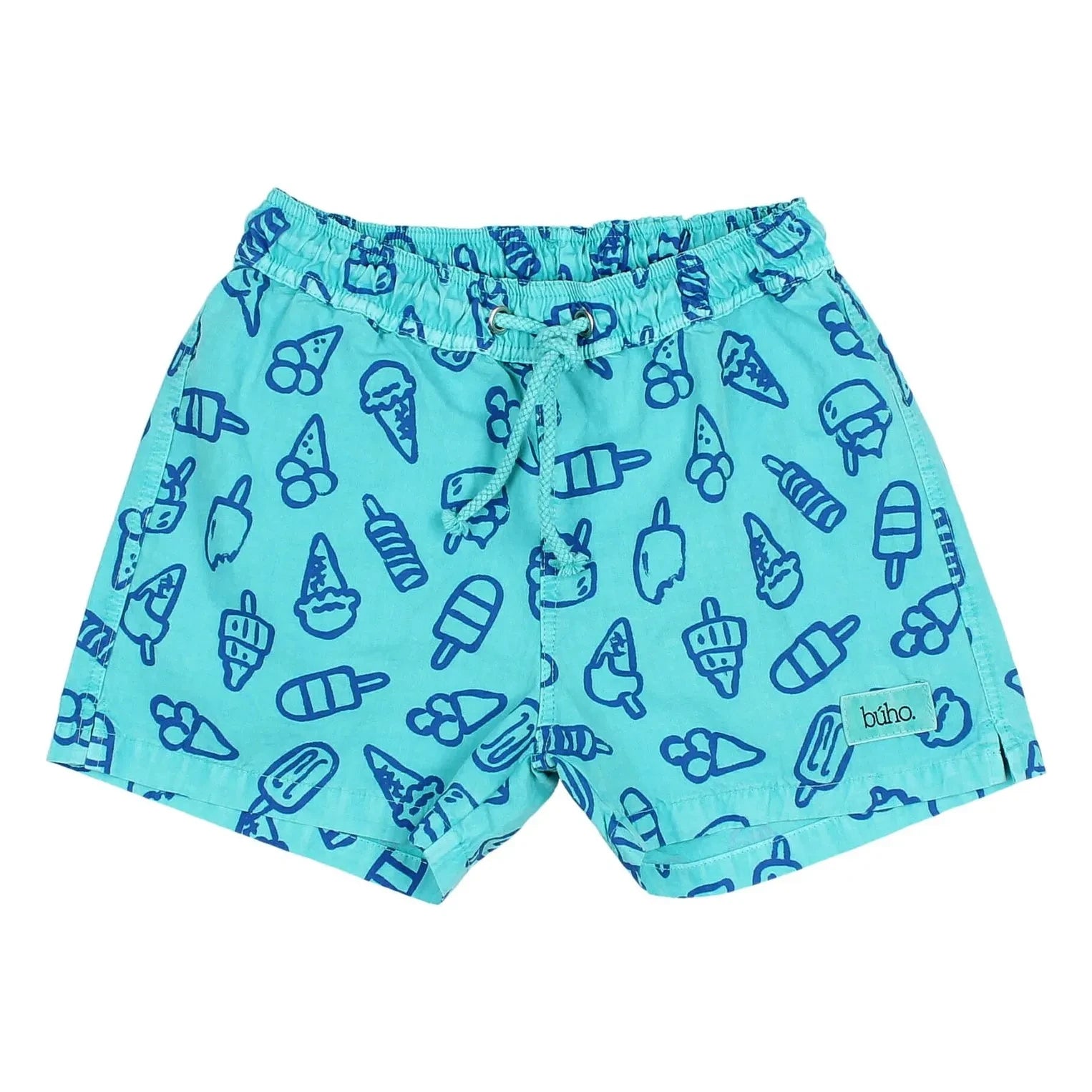 Búho - Short de Bain Glaces Coton Bio | Turquoise