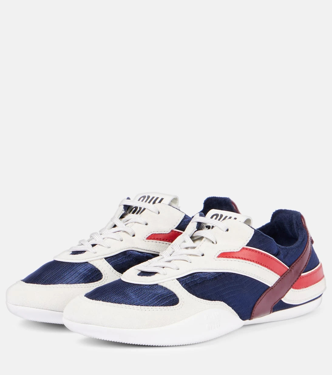 Miu Miu - Gymnasium leather-trimmed sneakers
